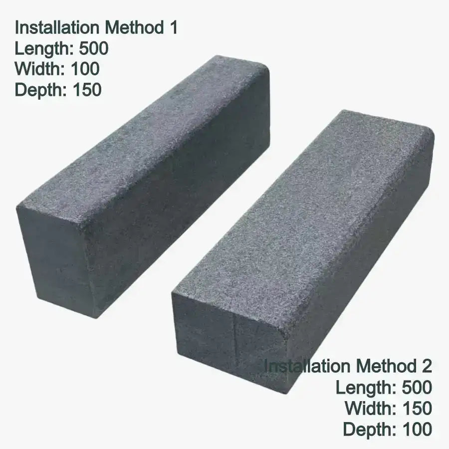 graphite grey granite kerbs 500x150x100