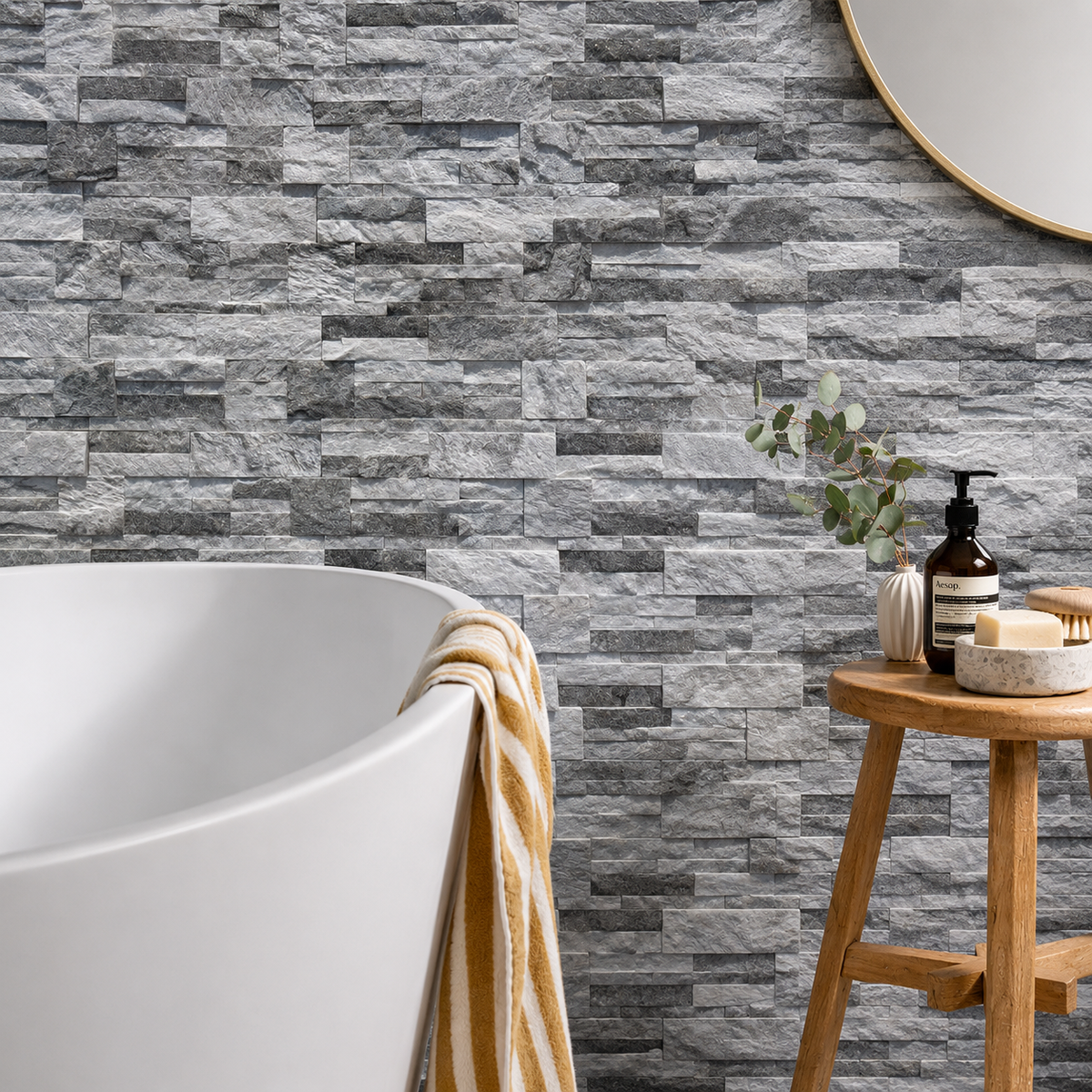 ice grey split face tiles 3D mosaic tiles