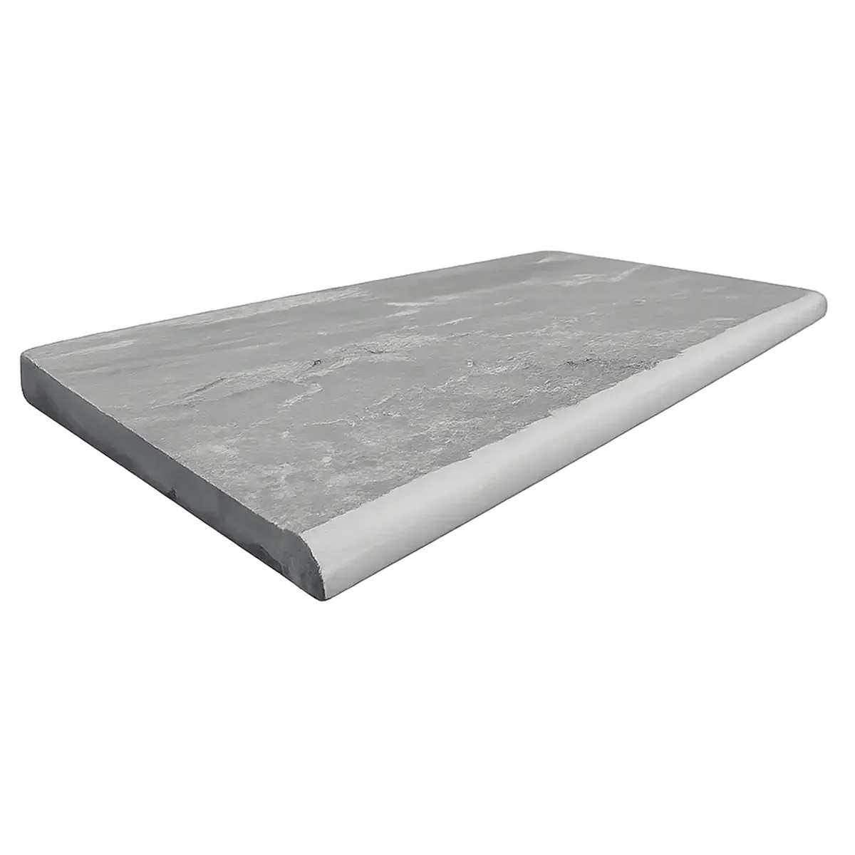 Kandla Grey sandstone bullnose steps in riven surface