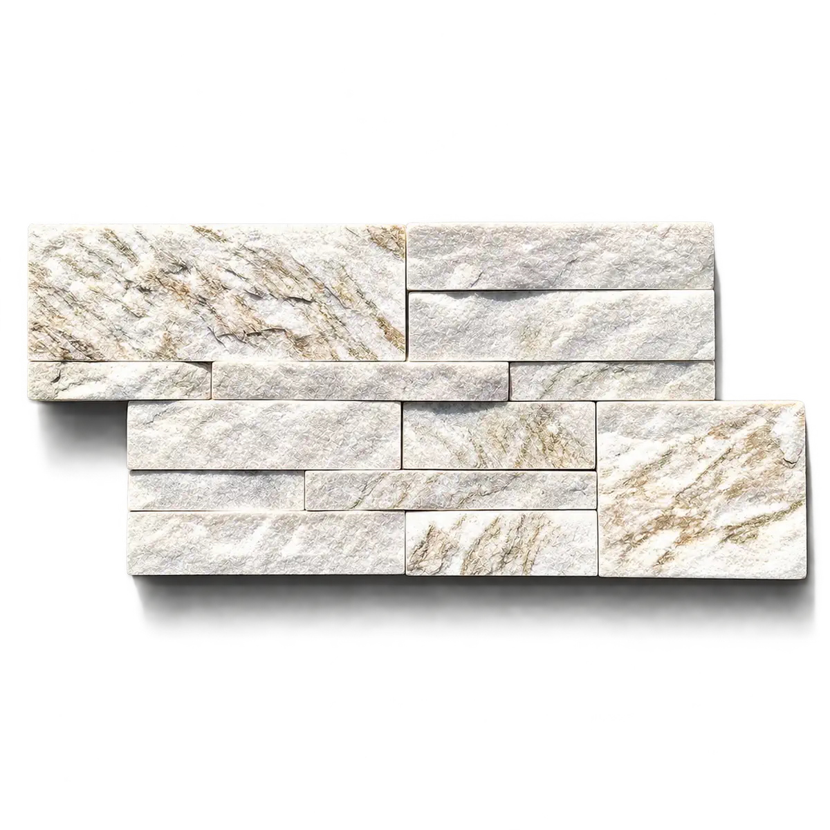 Leaf Trace Snow Marble Split Face Tiles