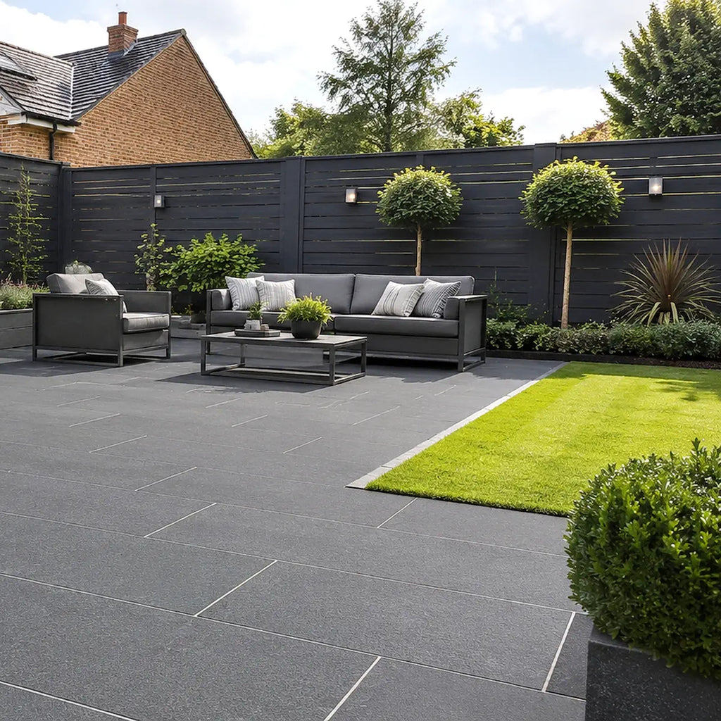 black granite paving slabs 900 x 600