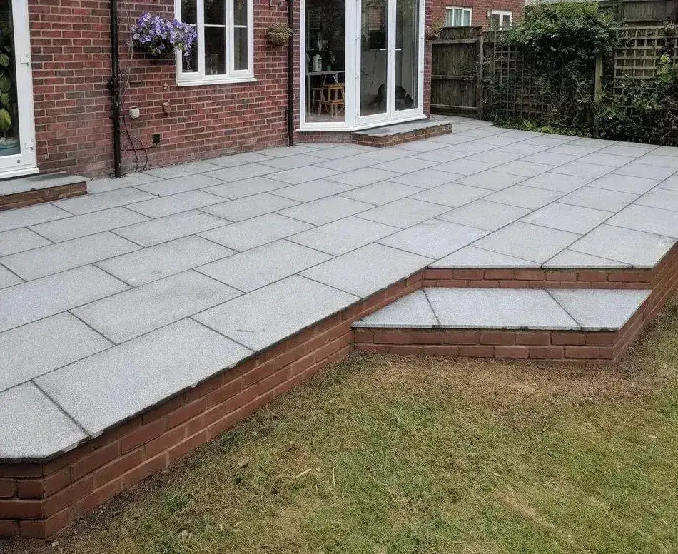 mid grey granite paving