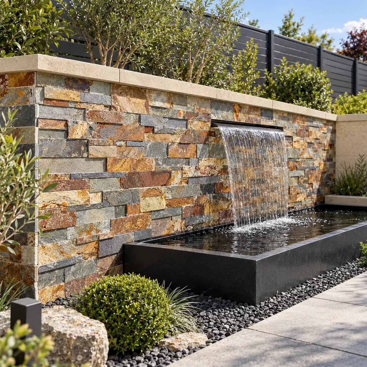 multicolour stone cladding split face tiles 
