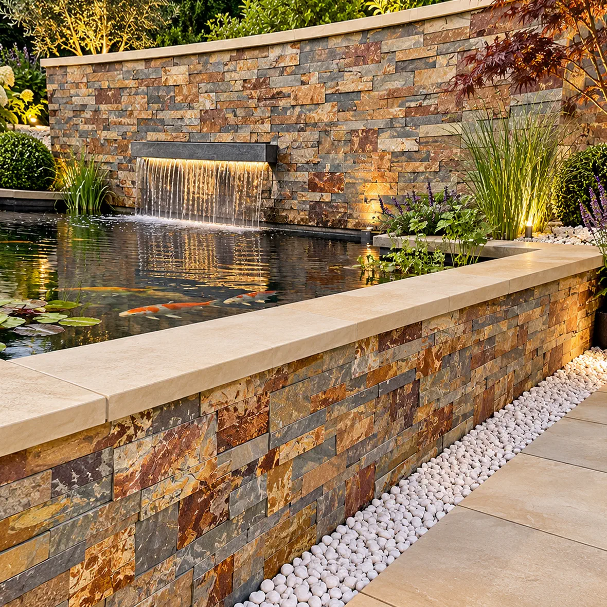 multicolour slate cladding split face tiles 