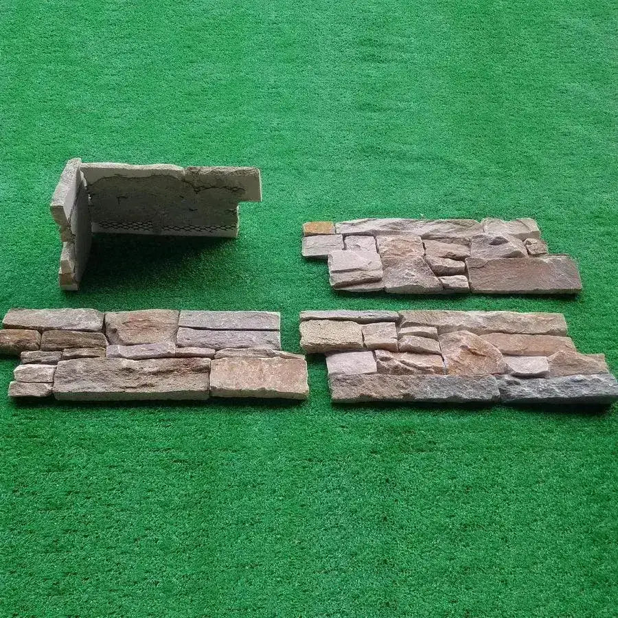 golden external stone cladding