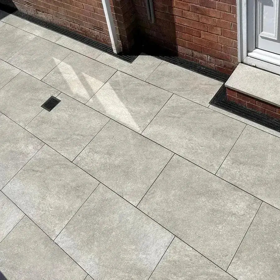 outdoor porcelain tiles hammerstone grey