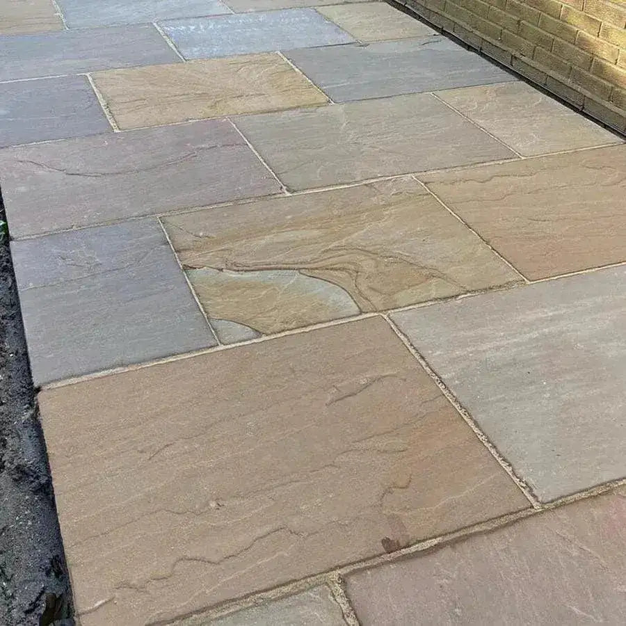 Raj green Indian sandstone paving 900 x 600