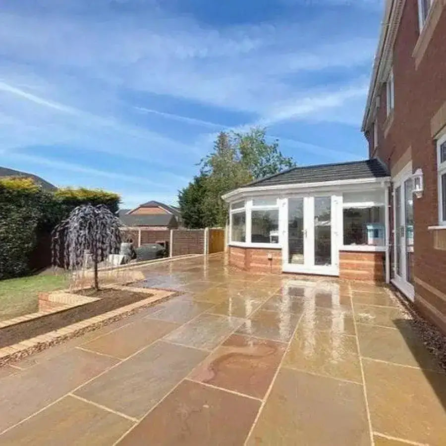 Indian sandstone paving Raj green