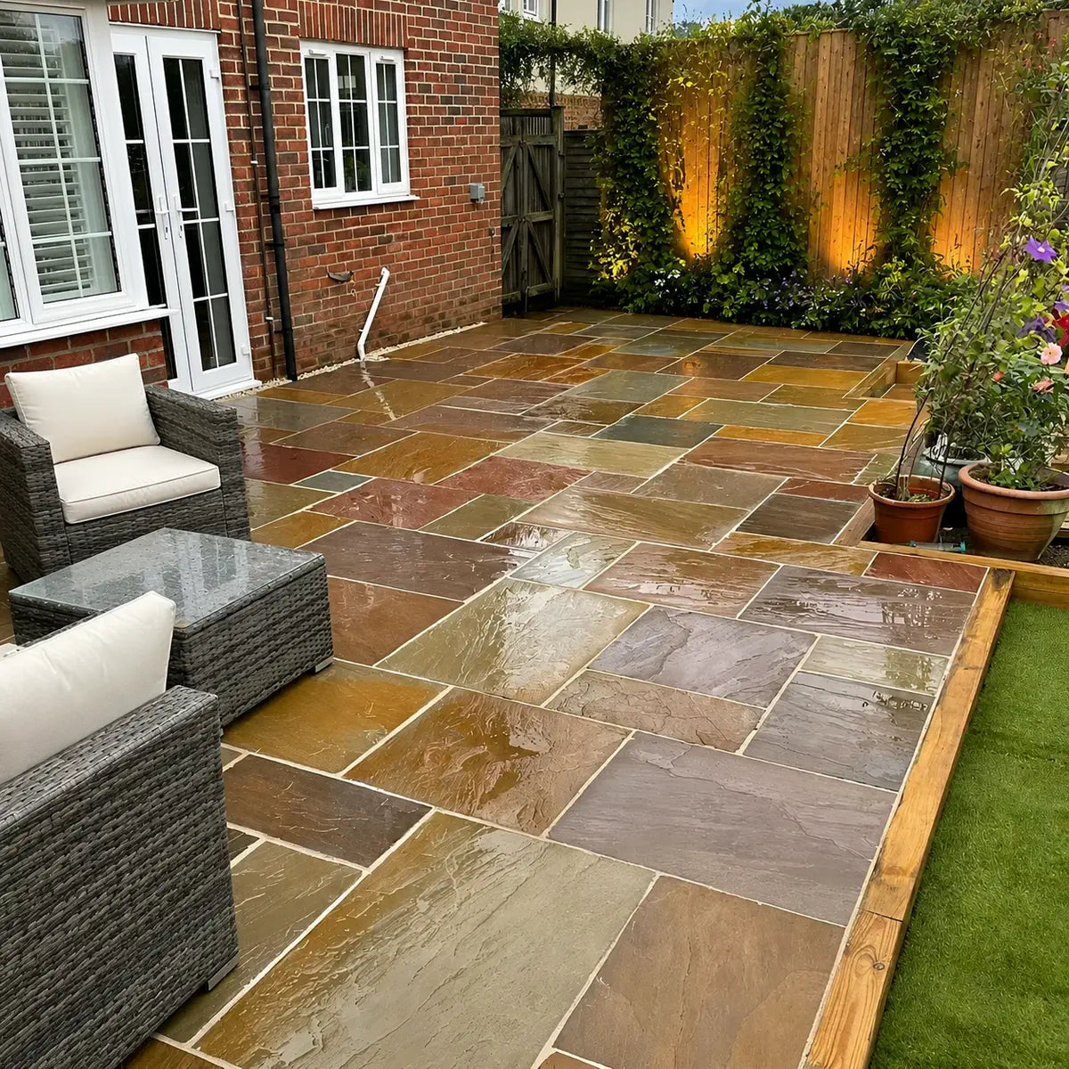 Rippon buff sandstone paving patio packs