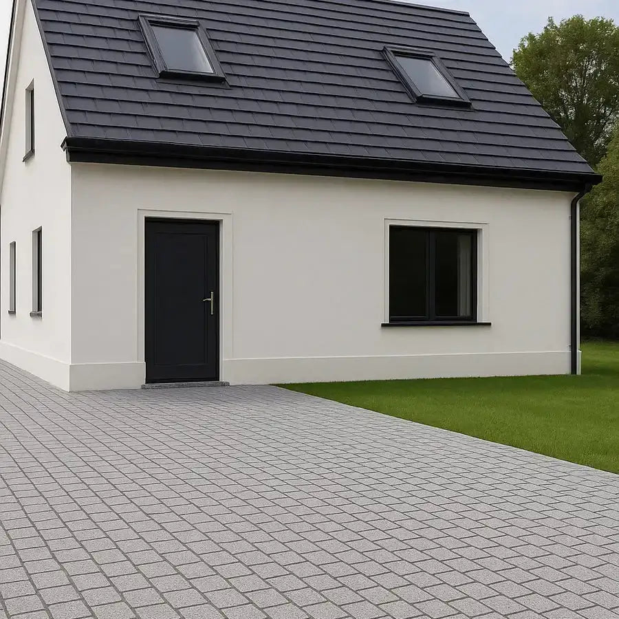silver grey granite setts sawn flamed 100 x 100 x 50
