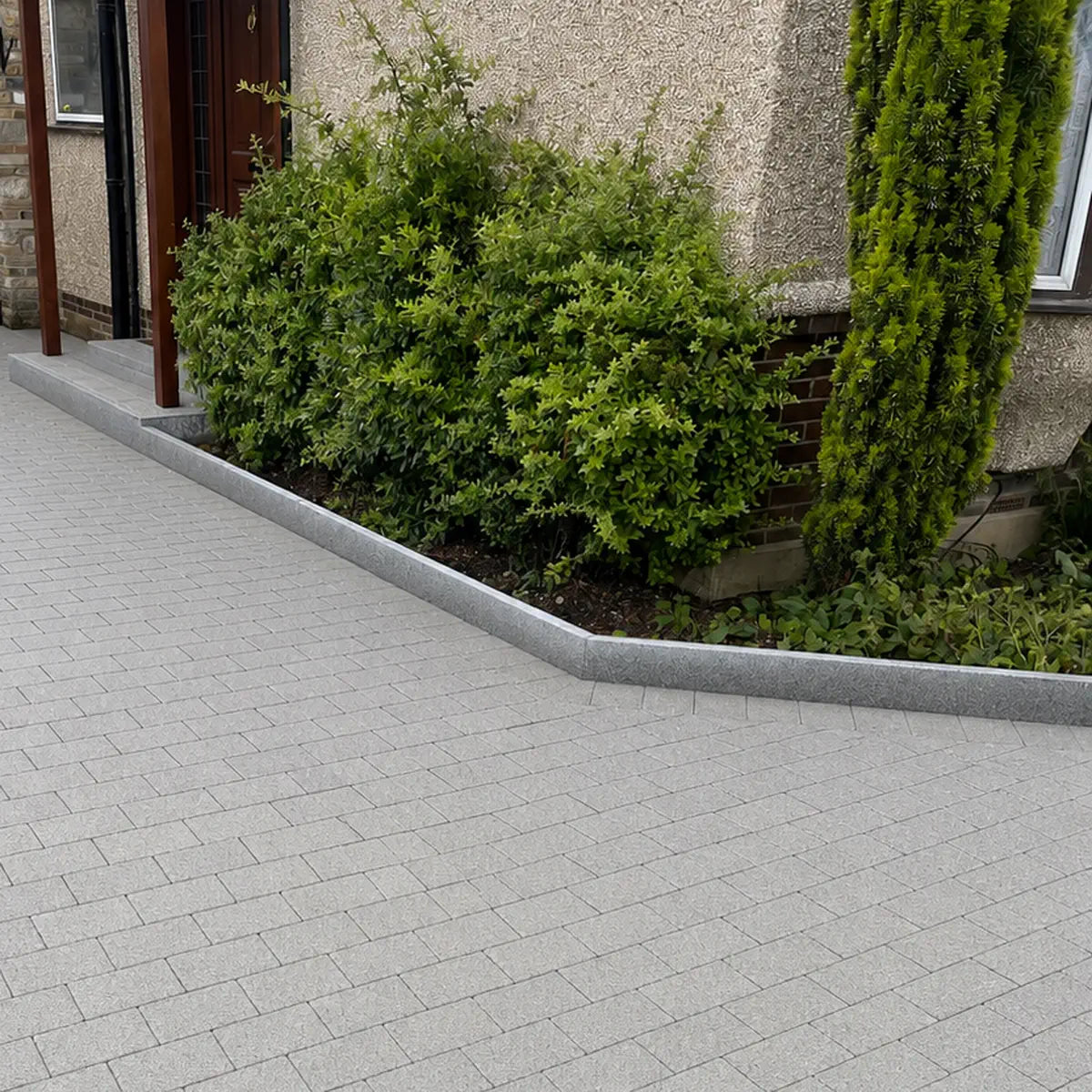 silver grey granite edging