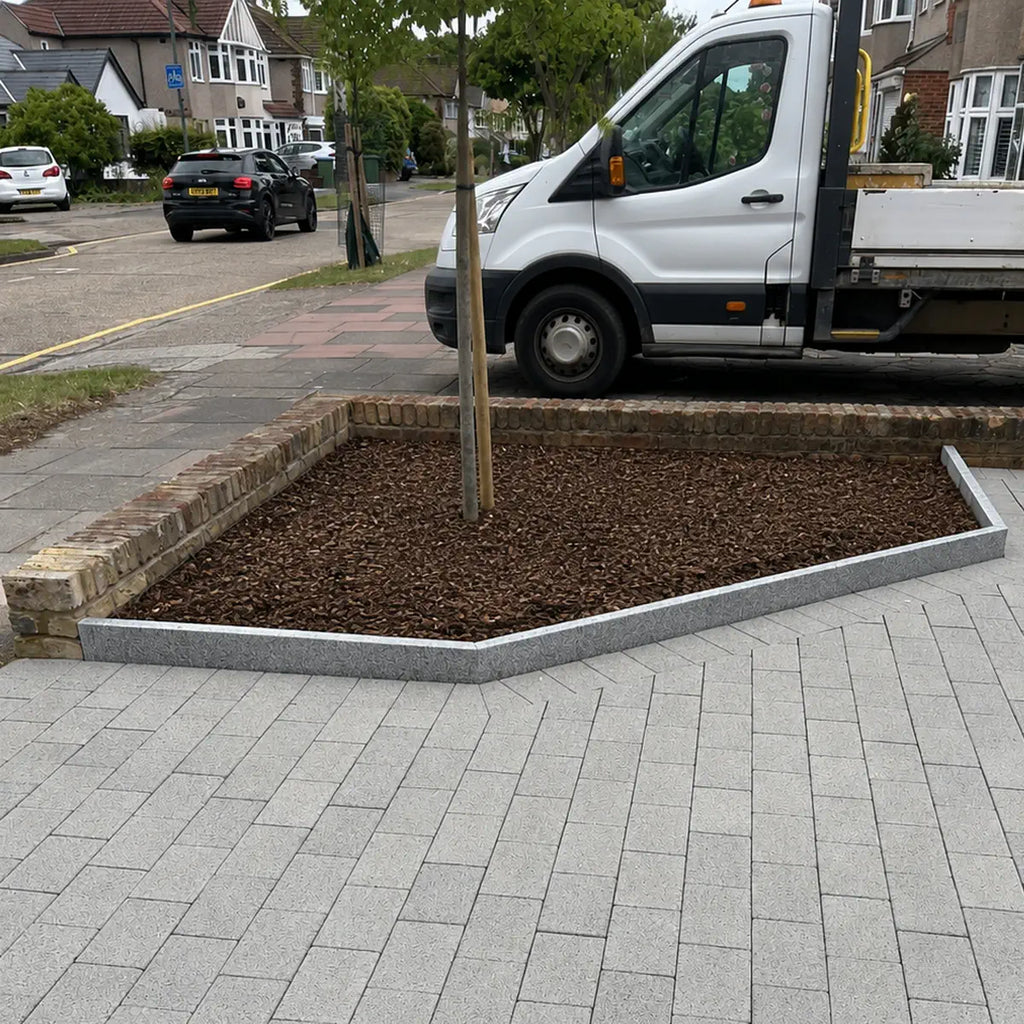 silver grey granite edging