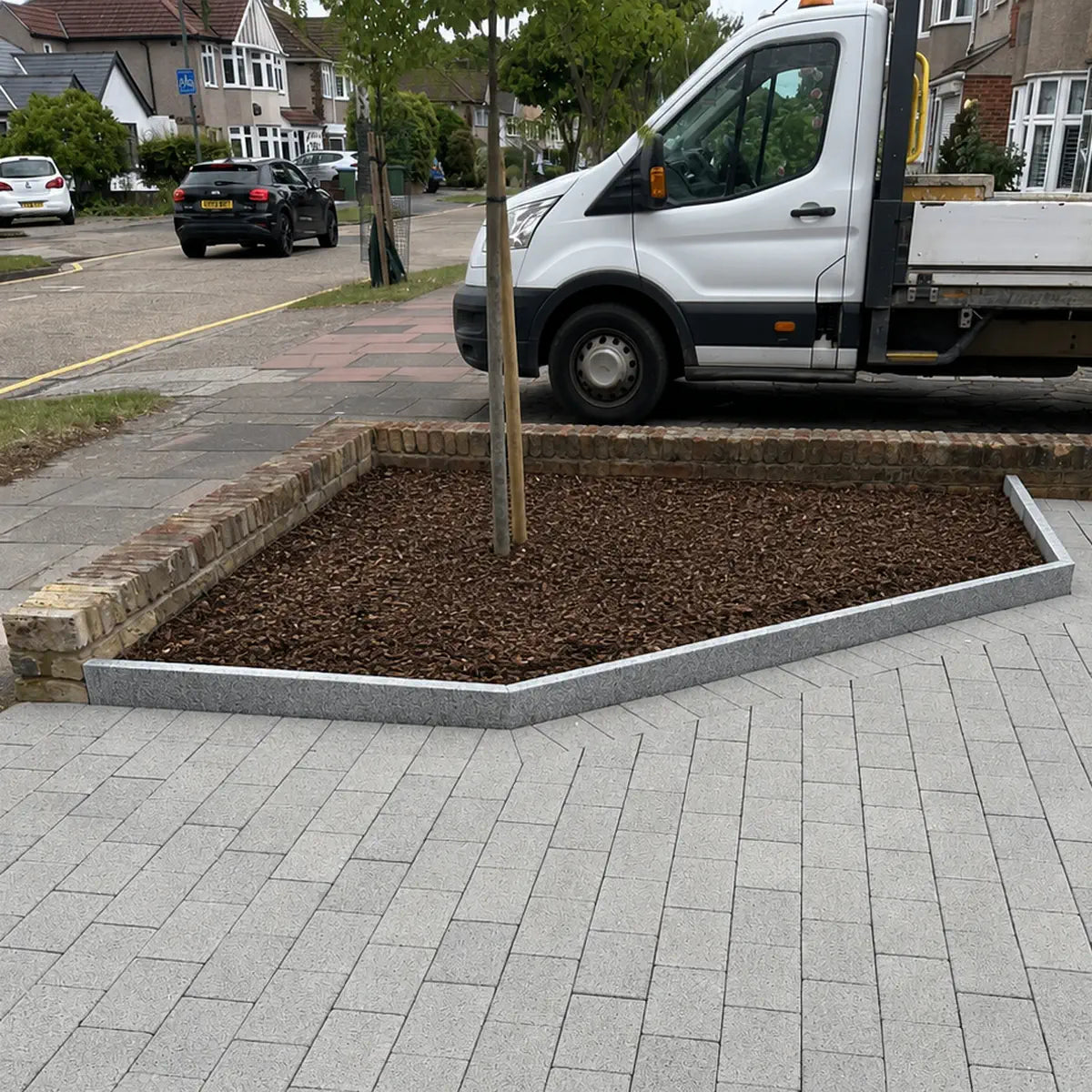 silver grey granite edging