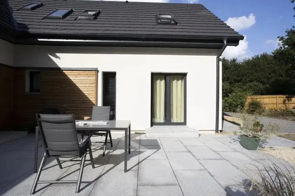 silver grey granite paving slabs