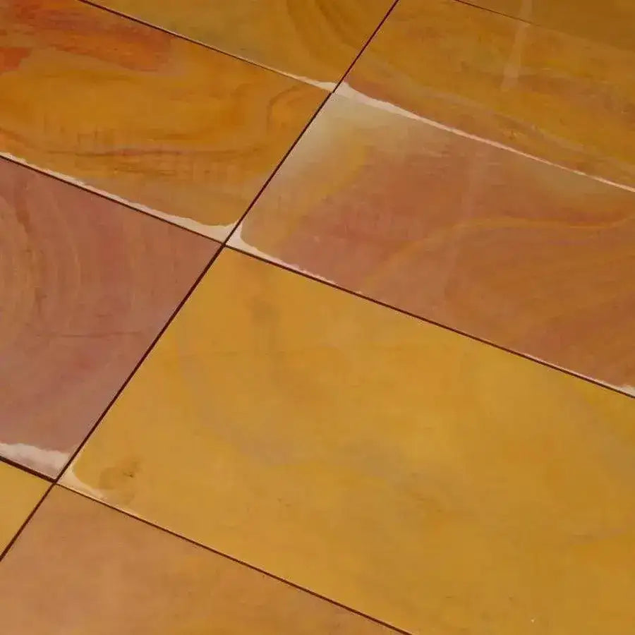 smooth Rippon buff Indian sandstone slabs