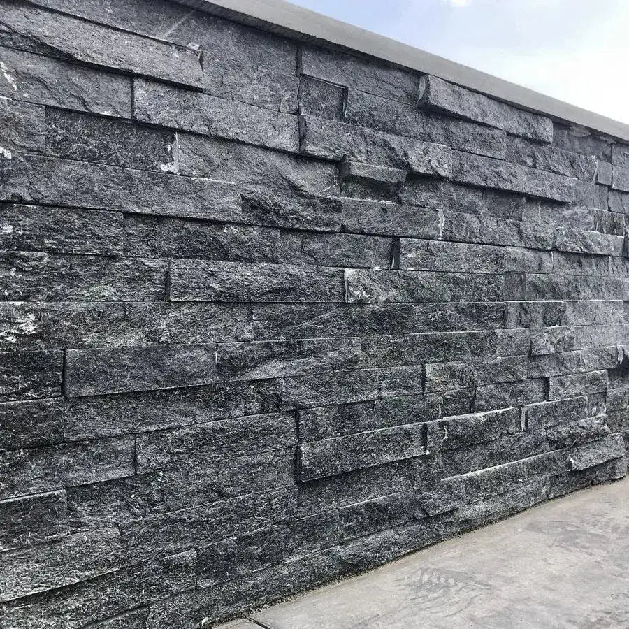 sparkle black quartz split face tiles
