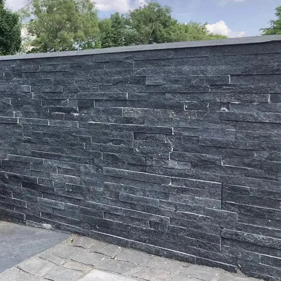 split face tiles black sparkle quartz