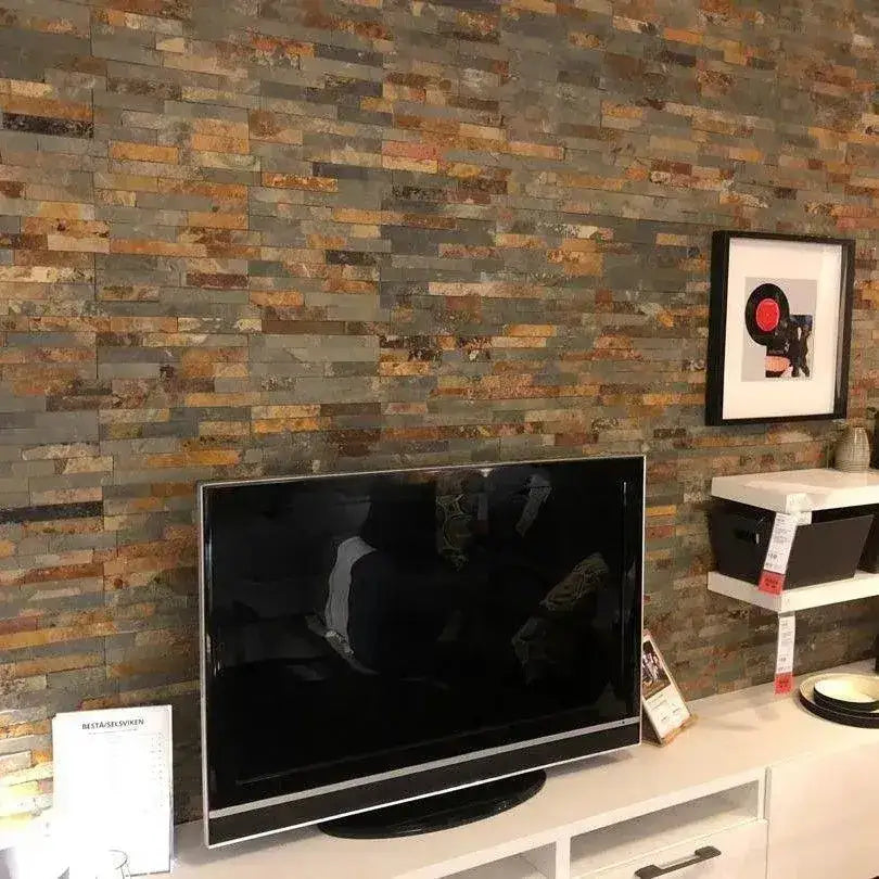 rusty multicolour slate split face tiles