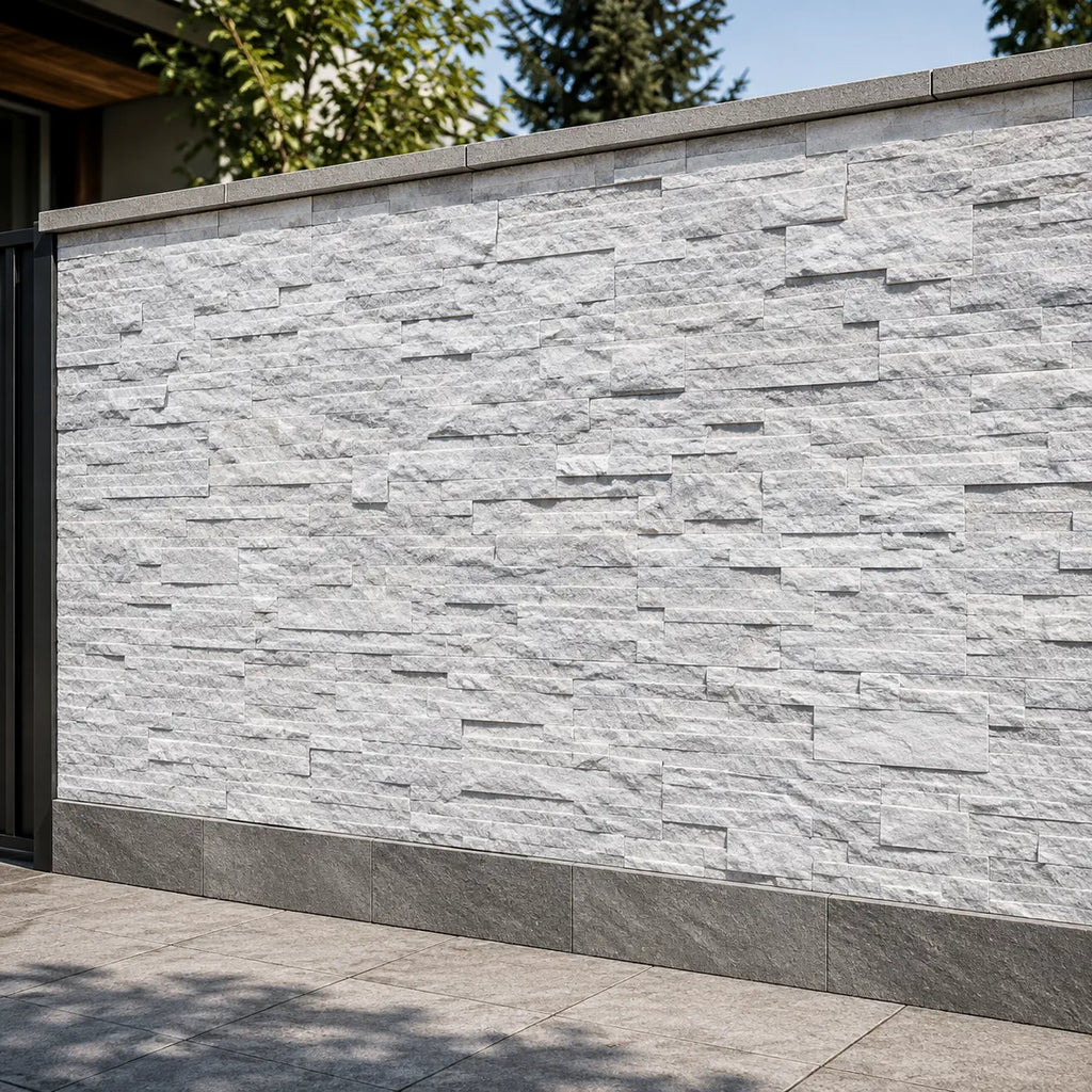 white sparkle split face tiles 3D mosaic tiles