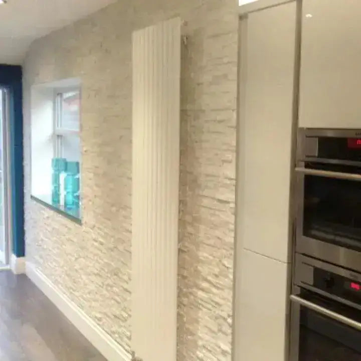 white quartz sparkle split face cladding
