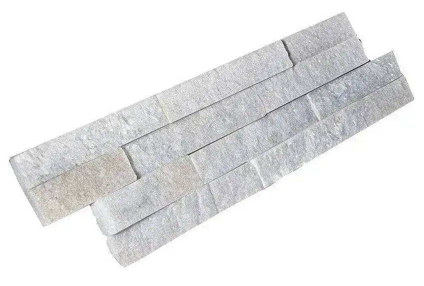 white quartz sparkle split face tiles