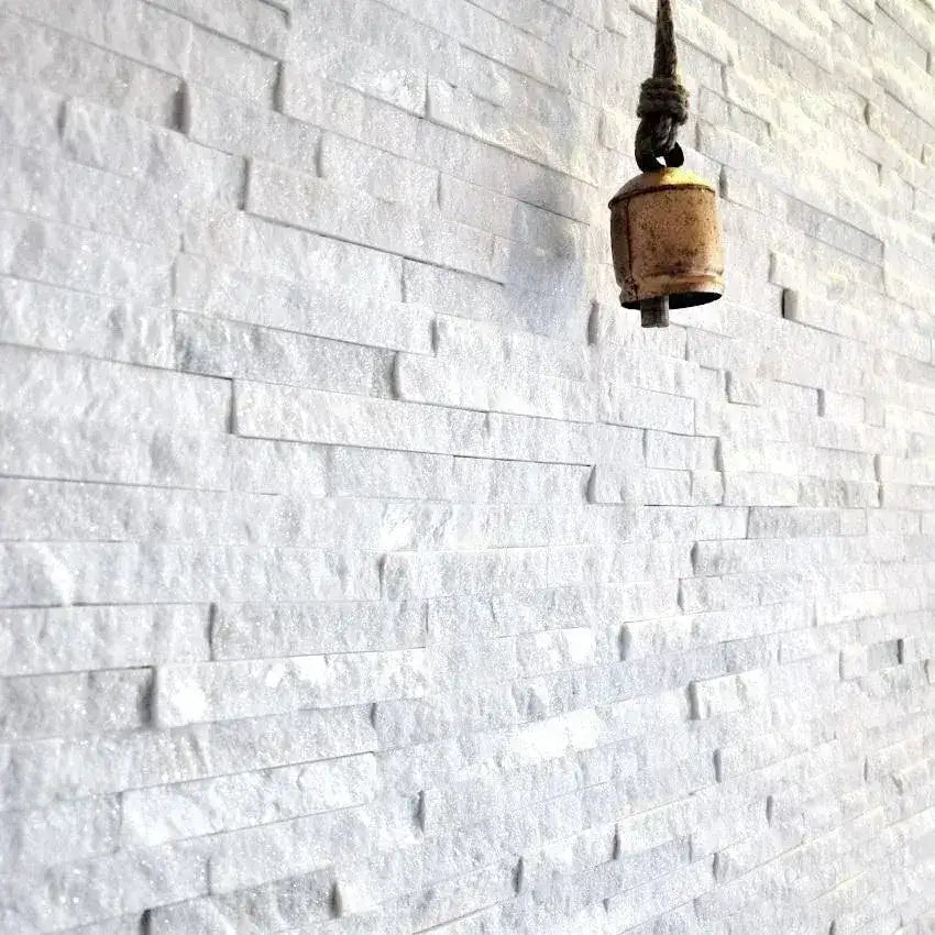 white sparkle split face tiles