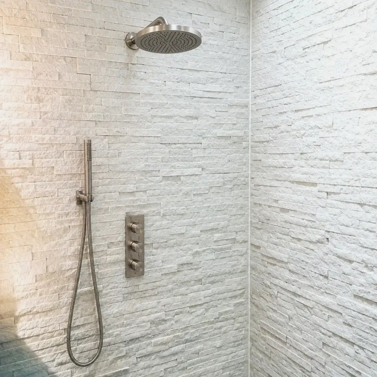 white sparkle split face tiles