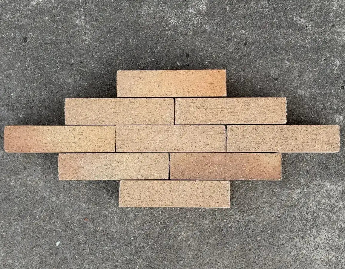 yellow buff clay slim brick pavers