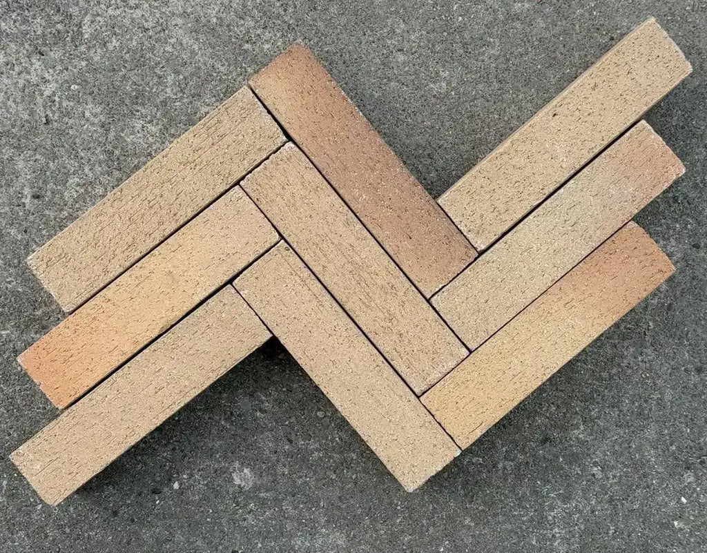 yellow buff clay slim brick pavers