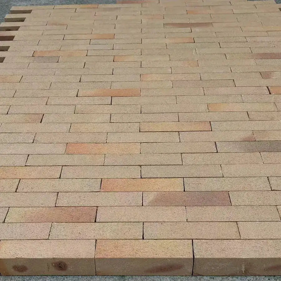 yellow buff clay slim brick pavers