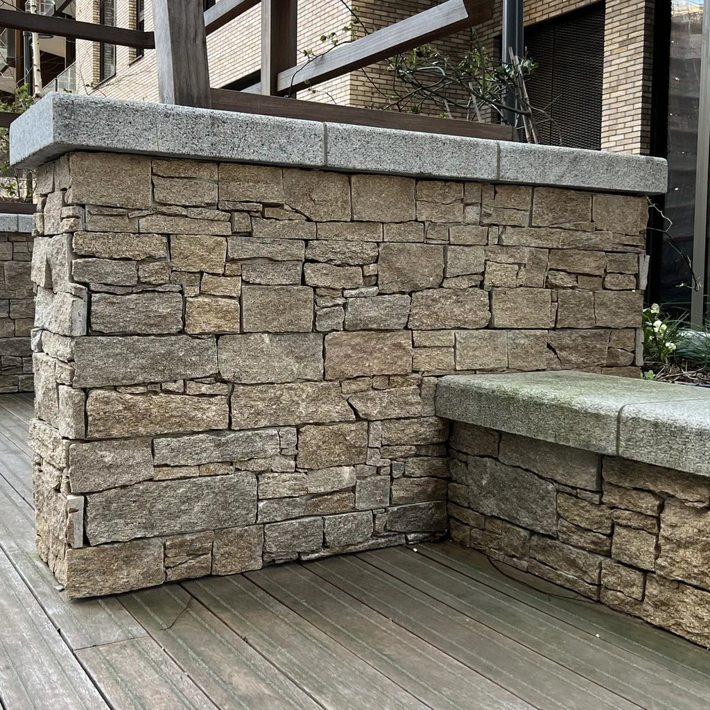 yellow gneiss stone cladding Z panels