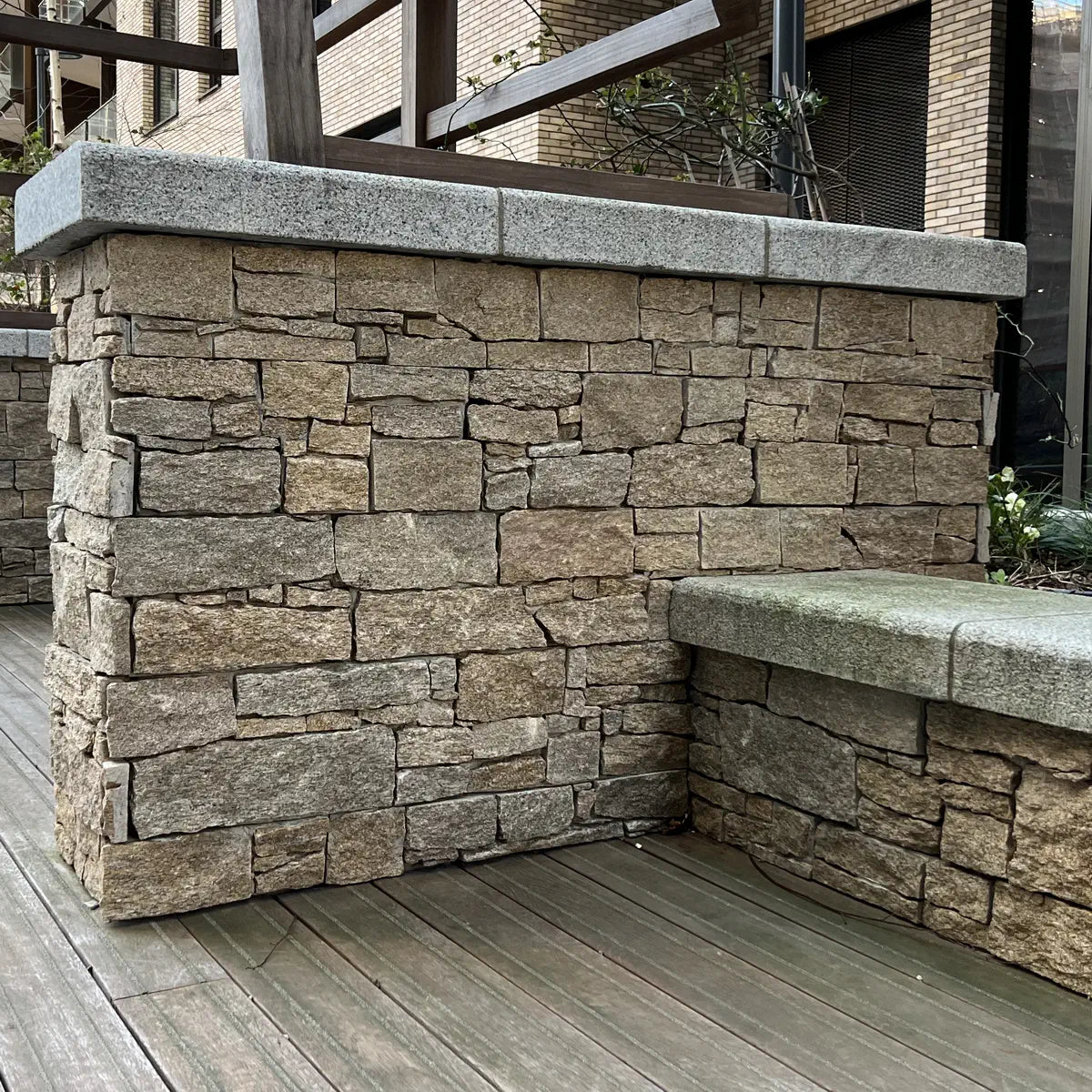 yellow gneiss stone cladding Z panels