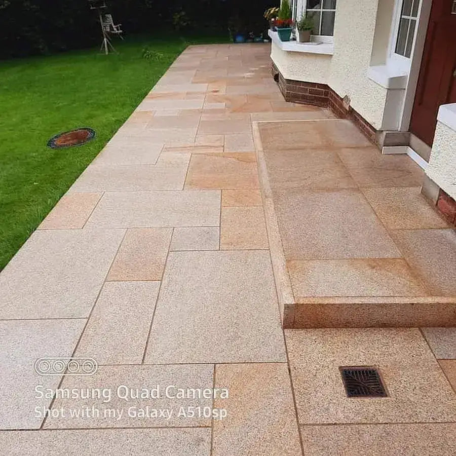 Elara yellow granite paving slabs