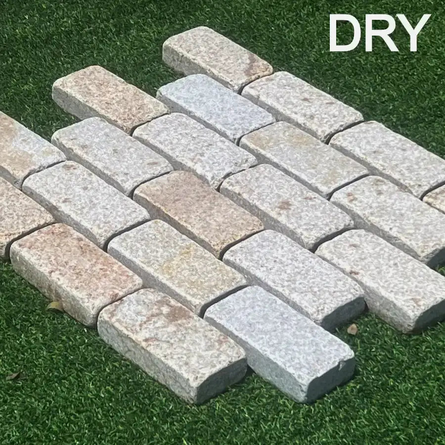 Imperial Yellow Granite Setts Sawn Tumbled 200 x 100 x 50