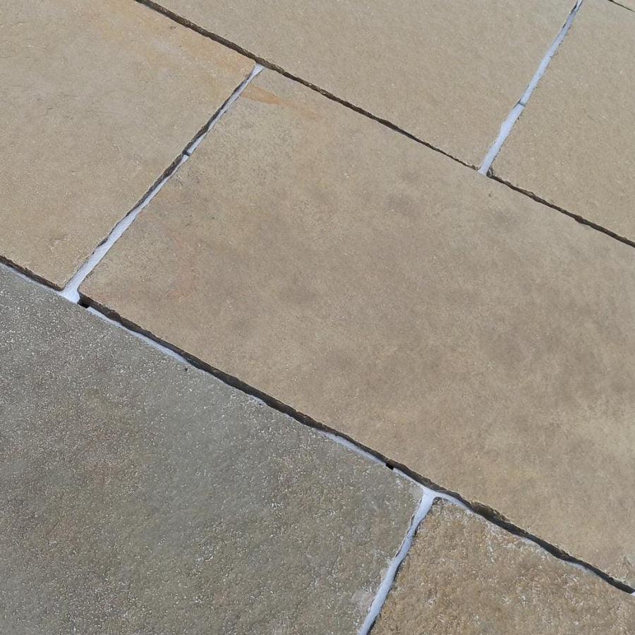Tandur yellow limestone paving slabs tumbled