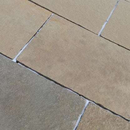 Tandur yellow limestone paving slabs tumbled