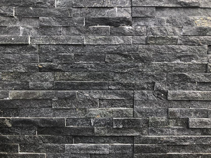black sparkle quartz split face tiles