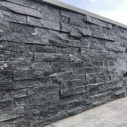 sparkle black quartz split face tiles