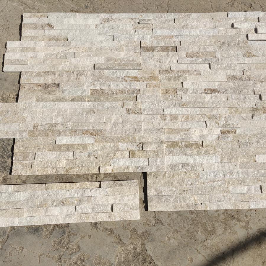 sparkle cream quartz stone cladding