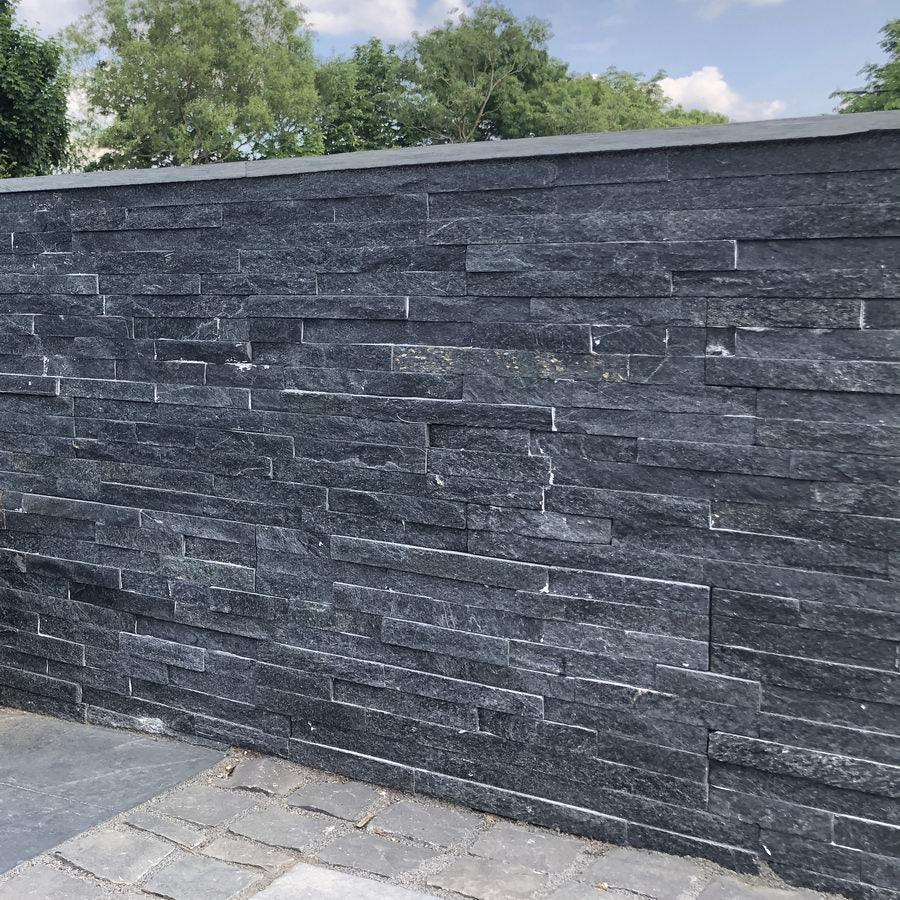 split face tiles black sparkle quartz